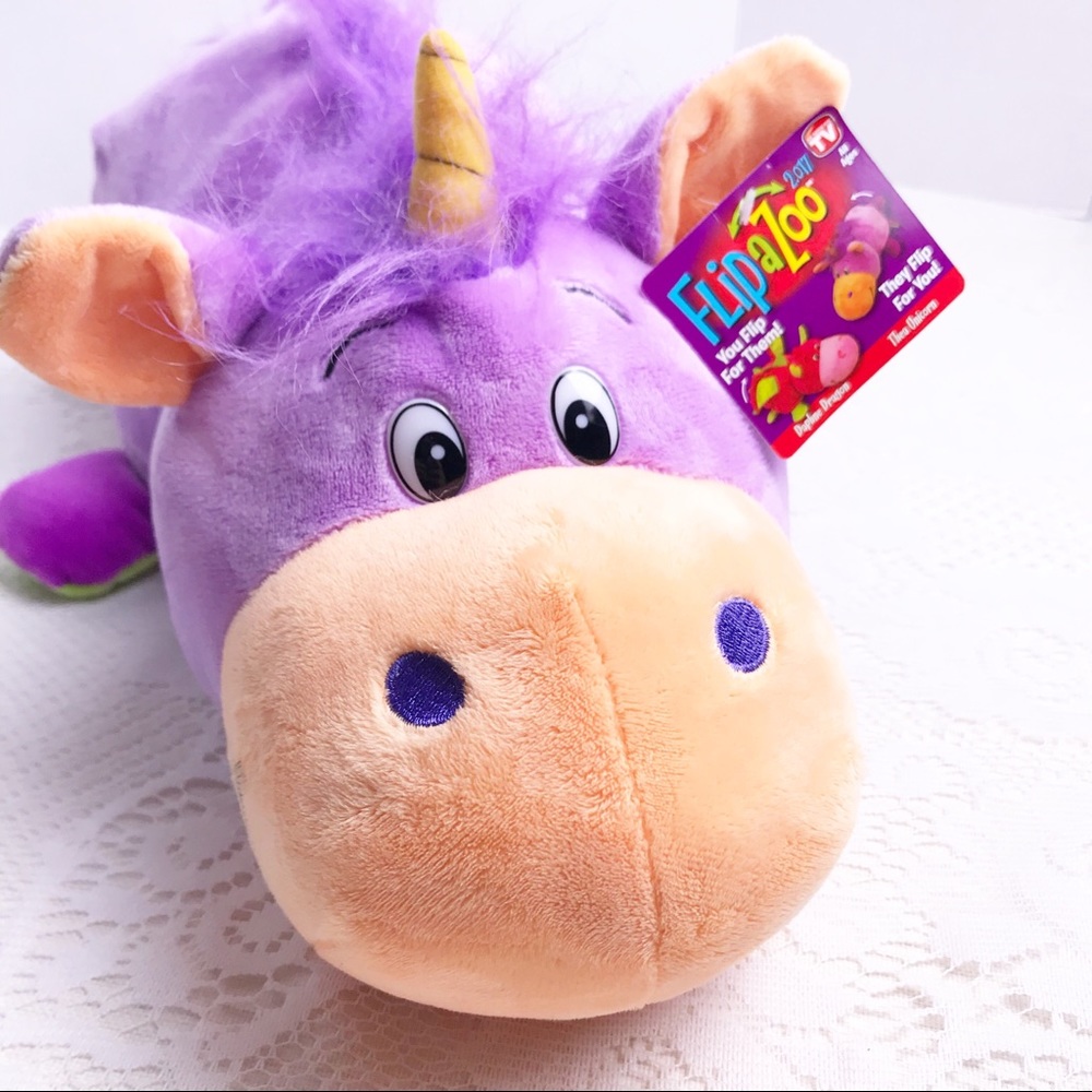 FLIPAZOO Dragon/Unicorn Stuffed Animal Plush - Picture 3 of 8